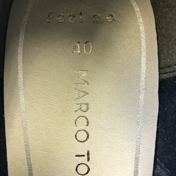 Marco Tozzi navy patent French blue Derby tie up womens shoe Size 40 ribbon lace - Picture 4 of 13